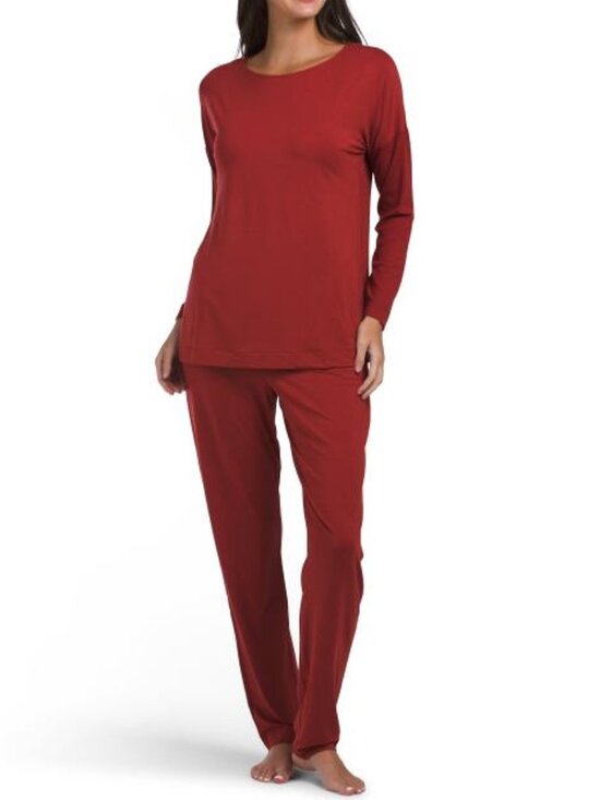 Hanro Other - HANRO 2pc Natural Living Drop Shoulder Long Pajama Set